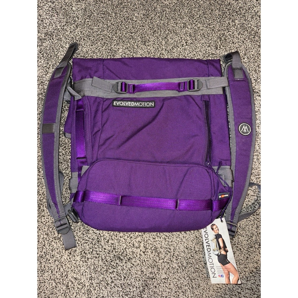 NWT EvolvedMotion Purple Roll Top Backpack Yoga Hiking Travel Bag